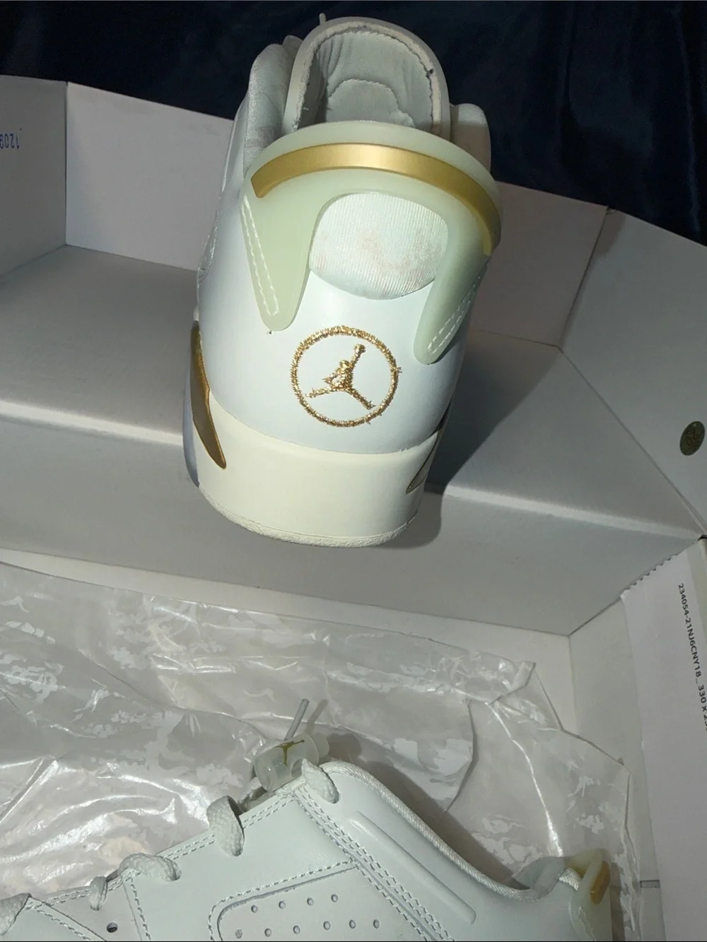 Jordan 6 White&Gold Gum Bottom LowTops OffWhite